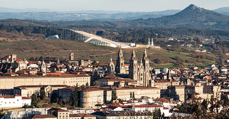 Vista aérea de Santiago de Compostela