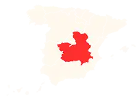 Mapa mostrando onde fica a região de Castilla-La Mancha