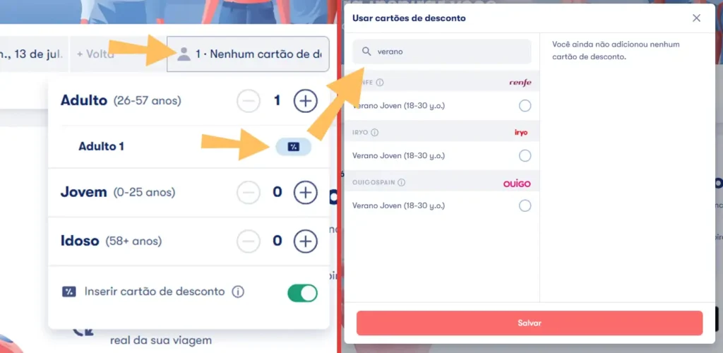 Selecione o desconto