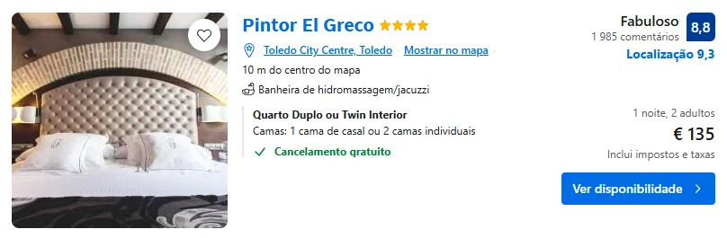 Captura booking Hotel El Greco