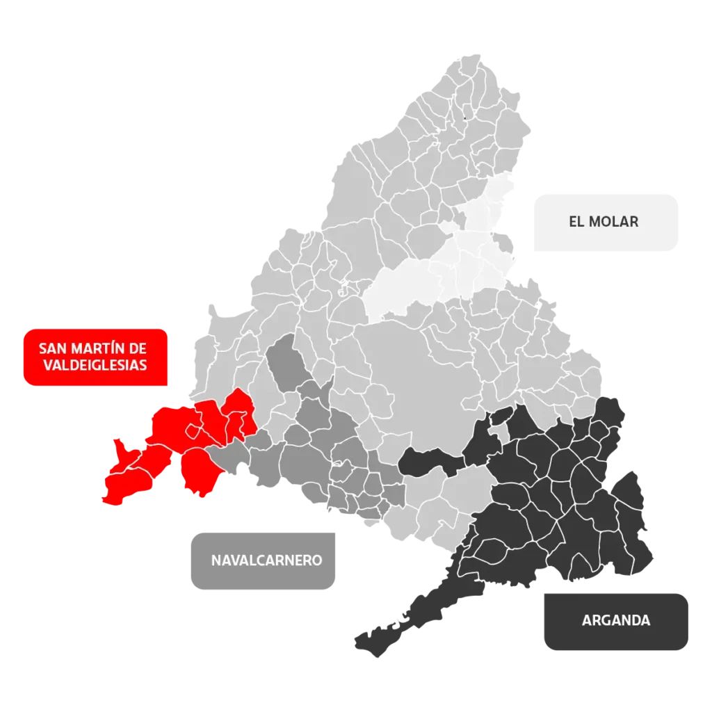 Mapa da região de Madrid